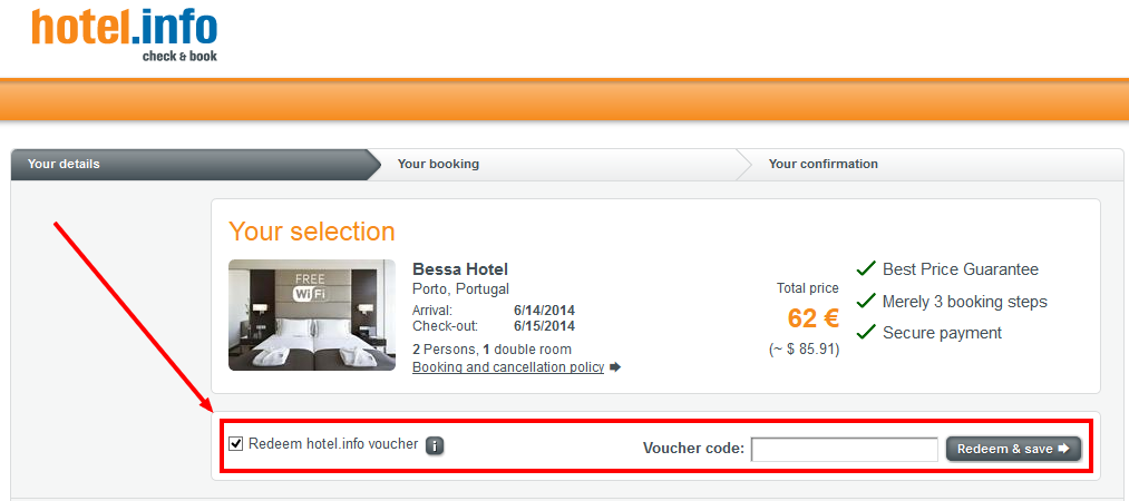 hotel.info coupon code